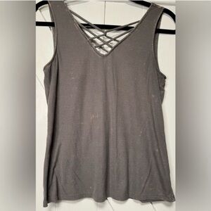 Rue21 Gray-green Sleeveless Top with Crisscross Design #1184
